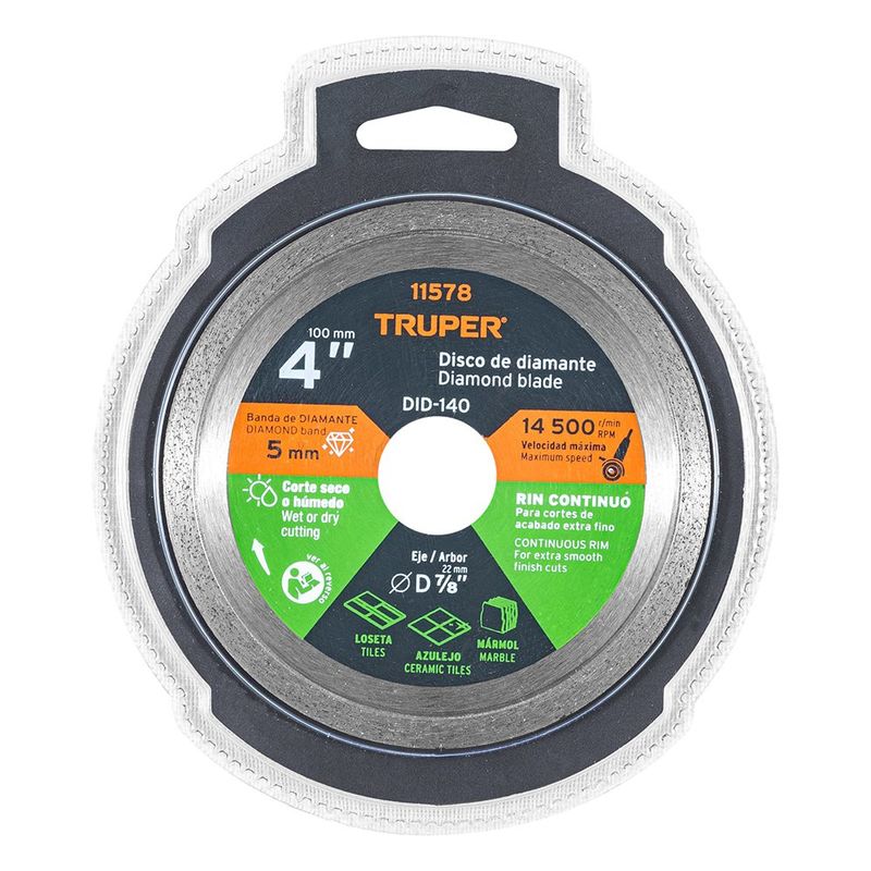 Disco Diamantado para Corte de Azulejo de 4 Plg
