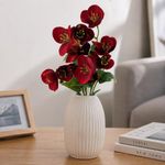 Ramo Artificial Heléboro Color Rojo 15 Cm para Floreros y Arreglos