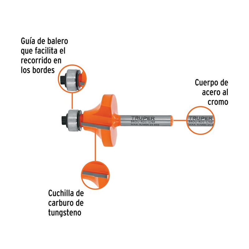Broca para Router Redondeadora 1-1/4 Plg