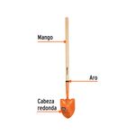 Pala Redonda Serie Kids Mango Largo - Truper