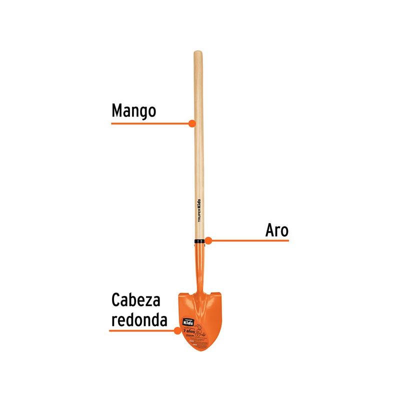 Pala Redonda Serie Kids Mango Largo - Truper