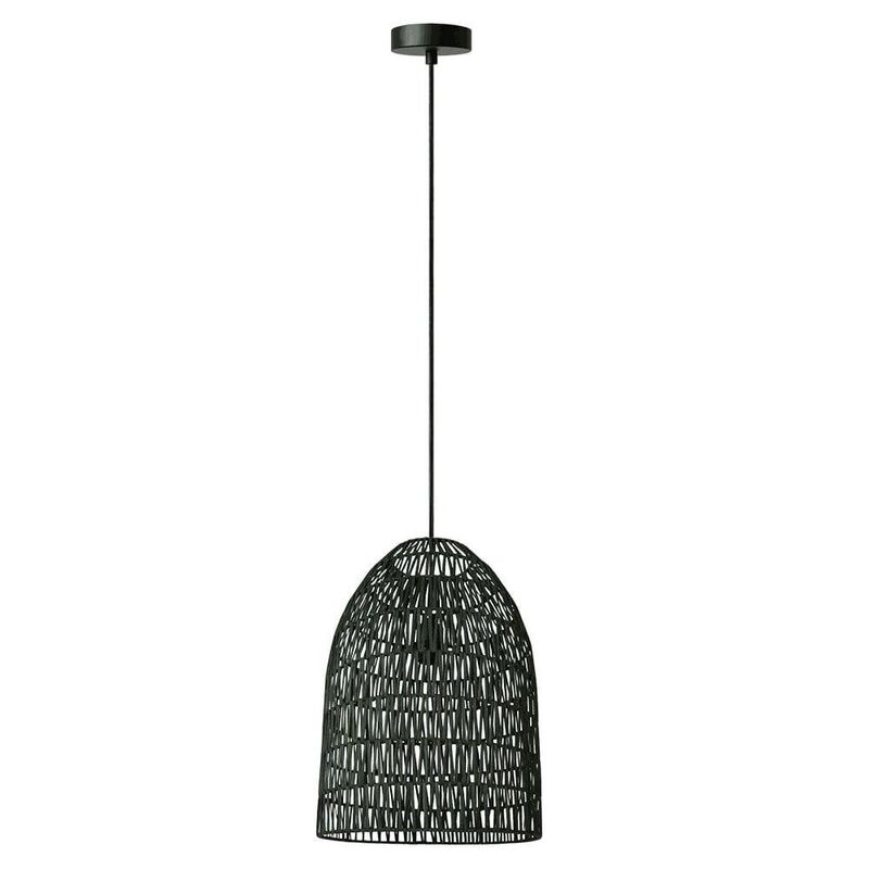 Lámpara Colgante Paglia de Ratán con Base E27 en Color Negro