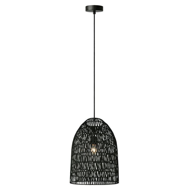 Lámpara Colgante Paglia de Ratán con Base E27 en Color Negro