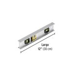 Nivel Tipo Viga con Cuerpo de Aluminio de 12 plg Color Plateado