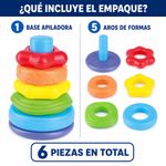 Juguete de Formas Apilables con Base para Bebé desde los 6 Meses Multicolor
