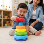 Juguete de Formas Apilables con Base para Bebé desde los 6 Meses Multicolor