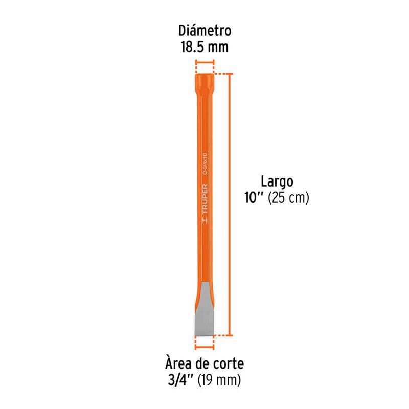 Cincel de Corte Frío 3/4 X 10 plg