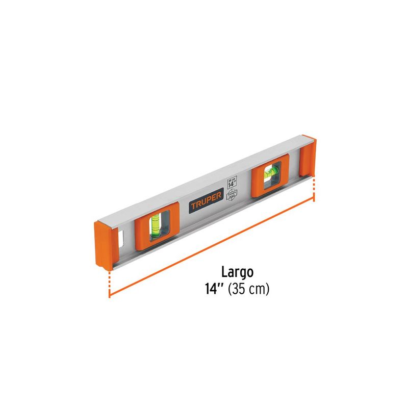 Nivel Tipo Viga con Cuerpo de Aluminio de 14 Plg