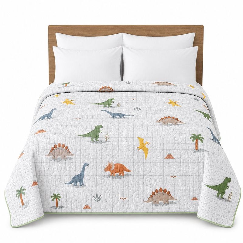 Cubrecama Pinsonic Tamaño Matrimonial con Diseño Dinos