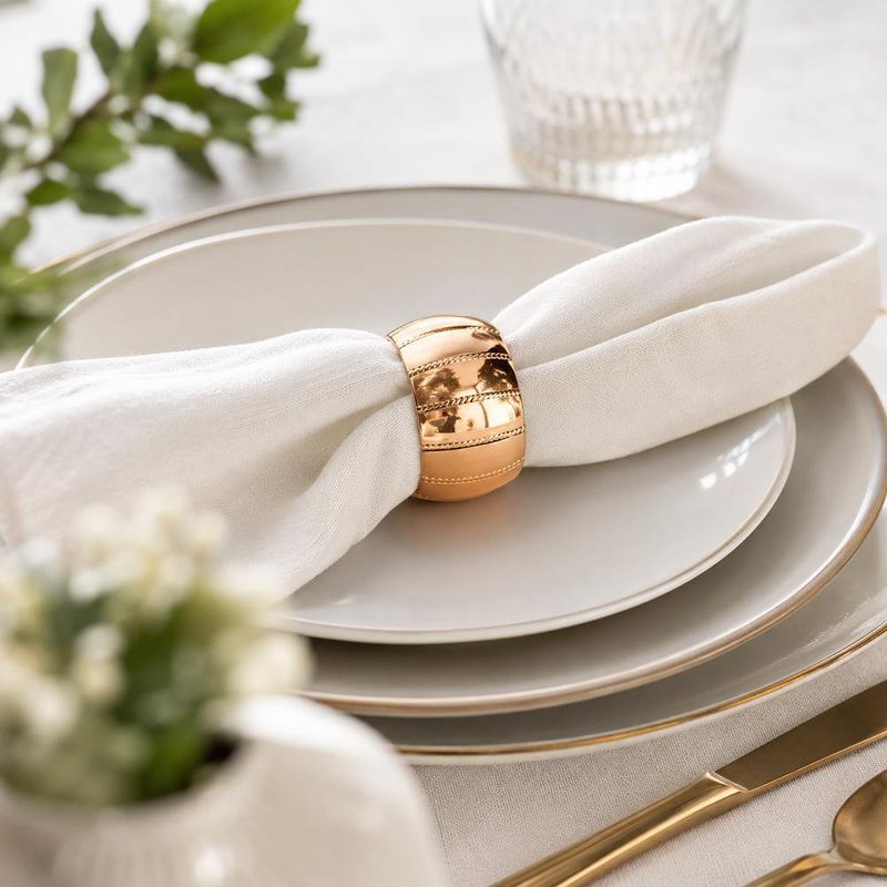 Set de 6 Anillos para Servilleta Color Rose Gold