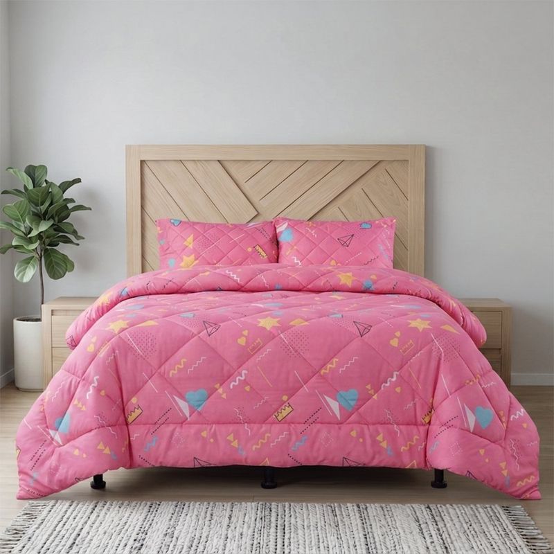 Set de Edredón con Cojín Tamaño Imperial Fucsia