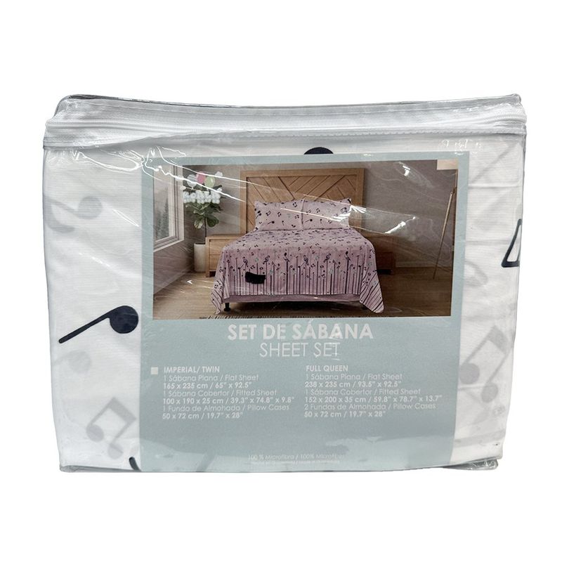 Set de Sábanas Diseño Musical Tamaño Imperial