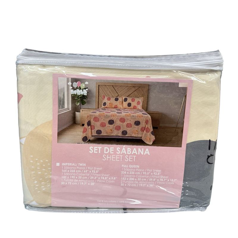 Set de Sábanas Diseño Gatitos Tamaño Queen