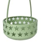 Portavela Decorativo de Metal para Mesa Diseño Ángel Verde 14.5 x 10.5 x 19.5 cm