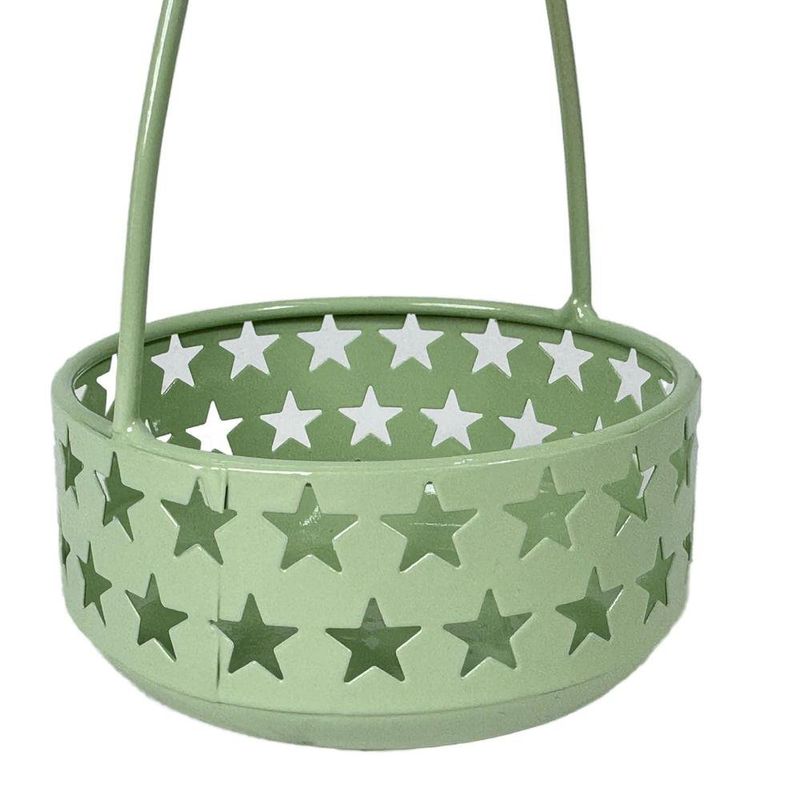 Portavela Decorativo de Metal para Mesa Diseño Ángel Verde 14.5 x 10.5 x 19.5 cm