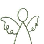Portavela Decorativo de Metal para Mesa Diseño Ángel Verde 14.5 x 10.5 x 19.5 cm