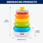 Juguete para Bebé Rock-A-Stack Pirámide Balanceante con 5 Aros y Sonajero