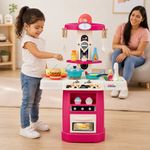 Cocina de Juguete Deluxe con Luz, Sonido, Grifo Funcional y 38 Accesorios Color Rosa