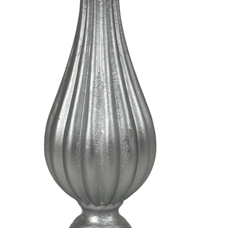 Portavela Decorativo de Madera para Mesa de 28 cm Plateado