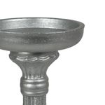 Portavela Decorativo de Madera para Mesa de 28 cm Plateado