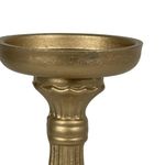 Portavela Decorativo de Madera para Mesa de 28 cm Dorado