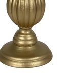 Portavela Decorativo de Madera para Mesa de 28 cm Dorado