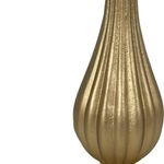 Portavela Decorativo de Madera para Mesa de 28 cm Dorado