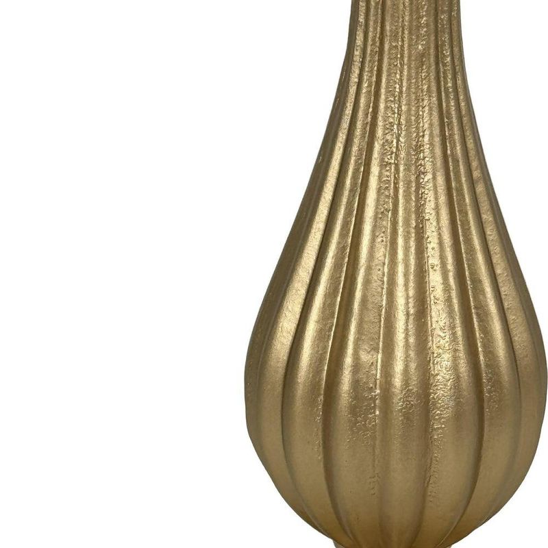 Portavela Decorativo de Madera para Mesa de 28 cm Dorado