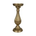 Portavela Decorativo de Madera para Mesa de 28 cm Dorado