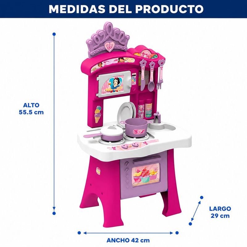Cocina Infantil Disney Princesas Petit Chef con Accesorios y Horno de Juguete Color Rosado