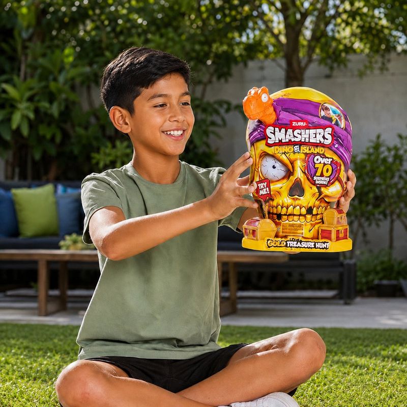 Set de Juego Smashers Dino Island Tesoro Dorado con 70 Sorpresas - Presentación Surtida