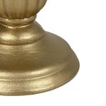 Portavela Decorativo de Madera con Base Amplia 17 cm Color Dorado