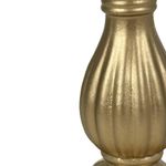 Portavela Decorativo de Madera con Base Amplia 17 cm Color Dorado