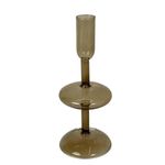 Candelero de Vidrio para Decoración Navideña Color Ámbar 20 Cm