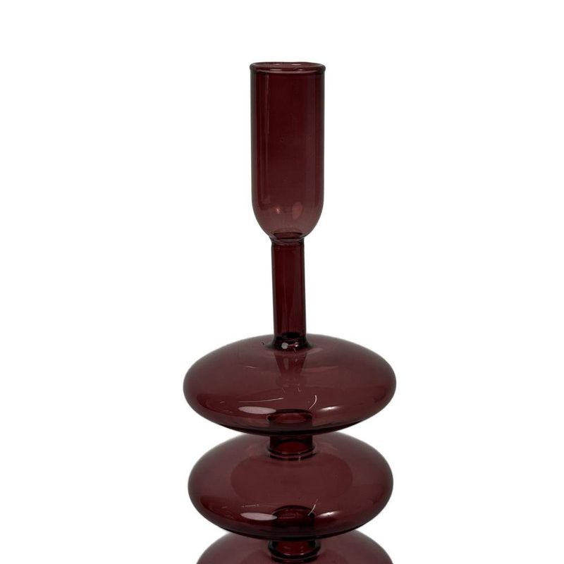 Candelero de Vidrio para Decoración Navideña Color Café 30 Cm