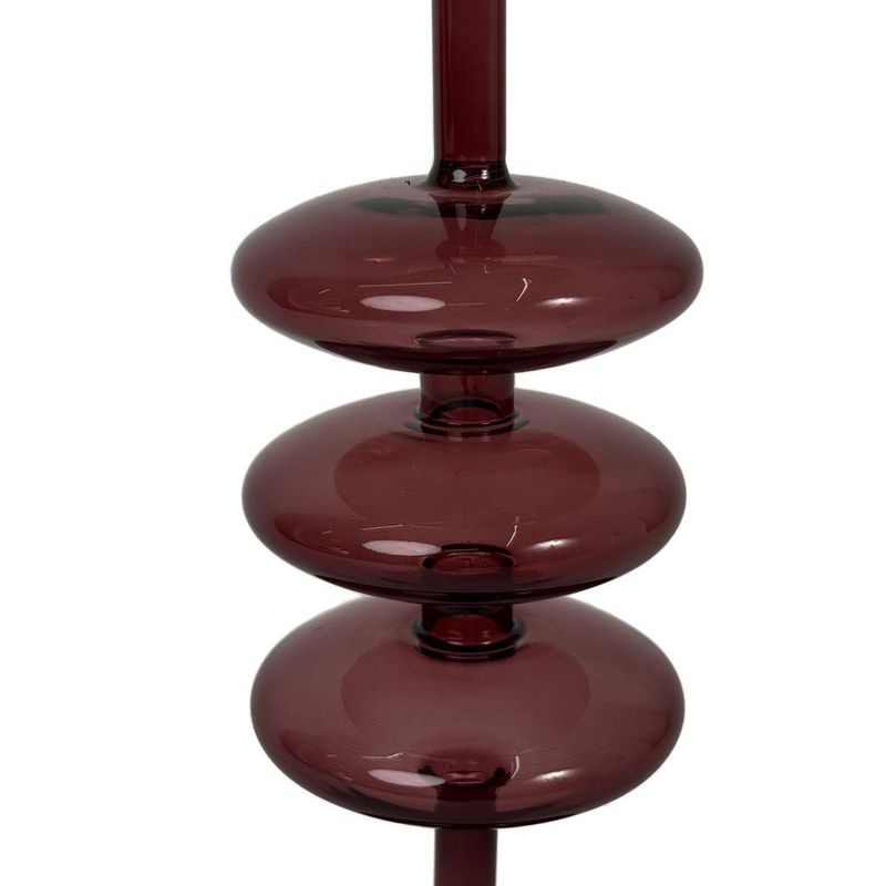 Candelero de Vidrio para Decoración Navideña Color Café 30 Cm