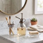 Set de Accesorios para Baño de Vidrio y Metal Color Transparente 3 Piezas