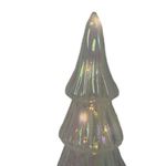 Árbol de Vidrio con Luz para Decoración Navideña Color Blanco 21.5 cm