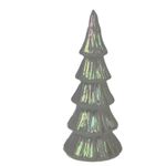 Árbol de Vidrio con Luz para Decoración Navideña Color Blanco 21.5 cm