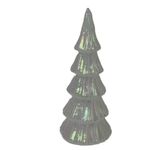 Árbol de Vidrio con Luz para Decoración Navideña Color Blanco 21.5 cm