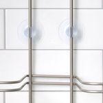 Organizador de Ducha Colgante de Metal con 4 Canastas y Ventosas Color Plateado
