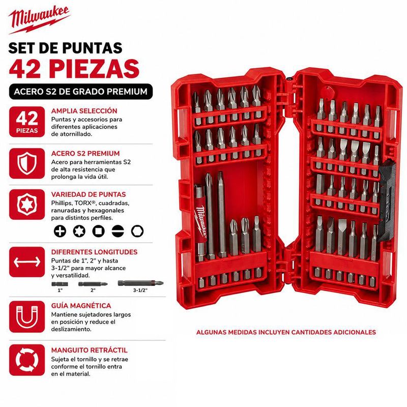 Set de 42 Puntas Combinadas con Guía Magnética