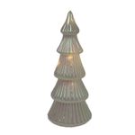 Árbol de Vidrio con Luz para Decoración Navideña Color Blanco 27 cm