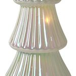Árbol de Vidrio con Luz para Decoración Navideña Color Blanco 27 cm