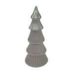 Árbol de Vidrio con Luz para Decoración Navideña Color Blanco 27 cm