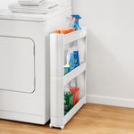 Organizador con 3 Bandejas y Rodos de Plástico Color Blanco