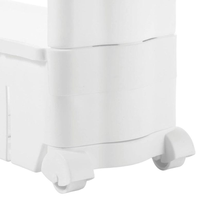 Organizador con 3 Bandejas y Rodos de Plástico Color Blanco