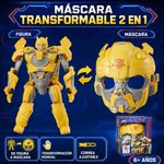 Máscara 2 en 1 de Transformers One Bumblebee con Correa Ajustable para Juego de Rol