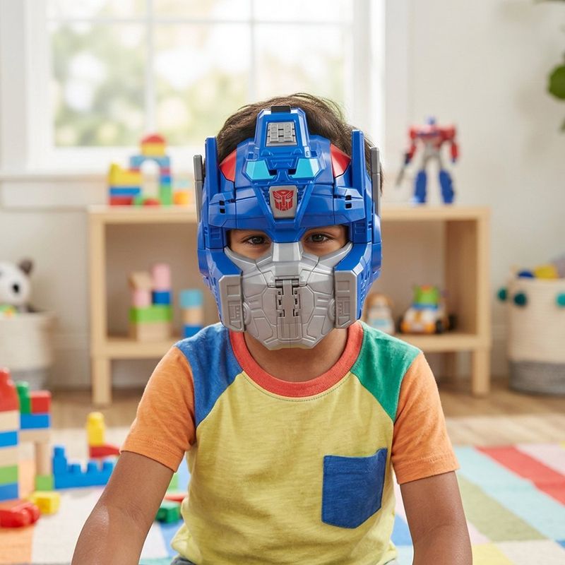 Máscara 2 en 1 de Transformers One Optimus Prime con Correa Ajustable para Juego de Rol