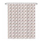 Set de Cortina de Baño con Diseño de Casitas Navideñas con Liner y 12 Ganchos